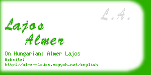 lajos almer business card